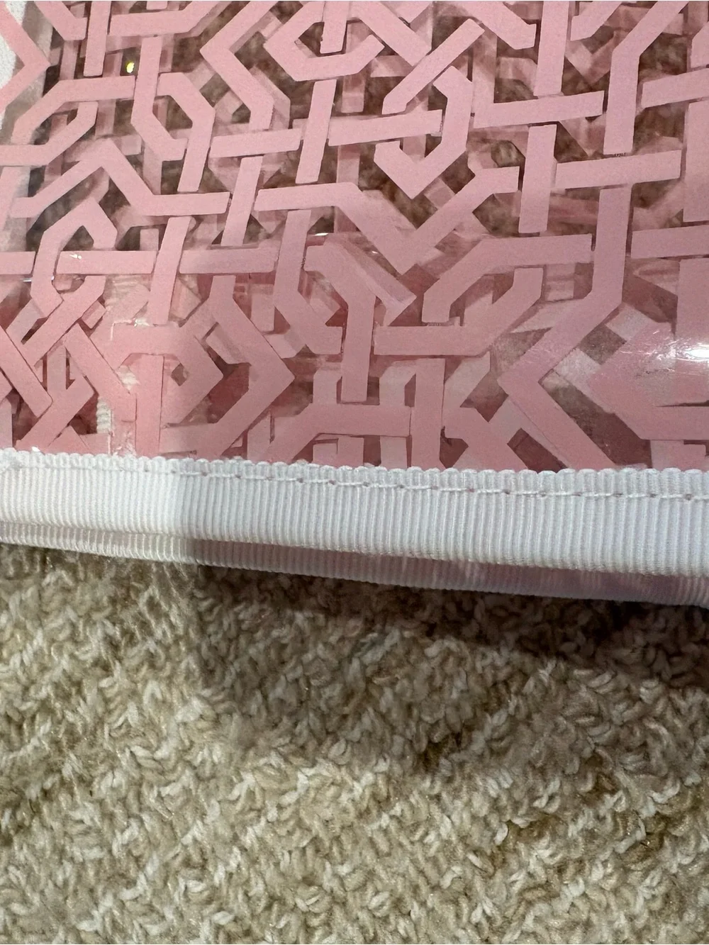 Pink Geometric PVC Cosmetic Pouch